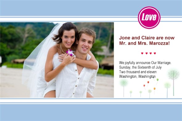 Love & Romantic templates photo templates Wedding Announcement